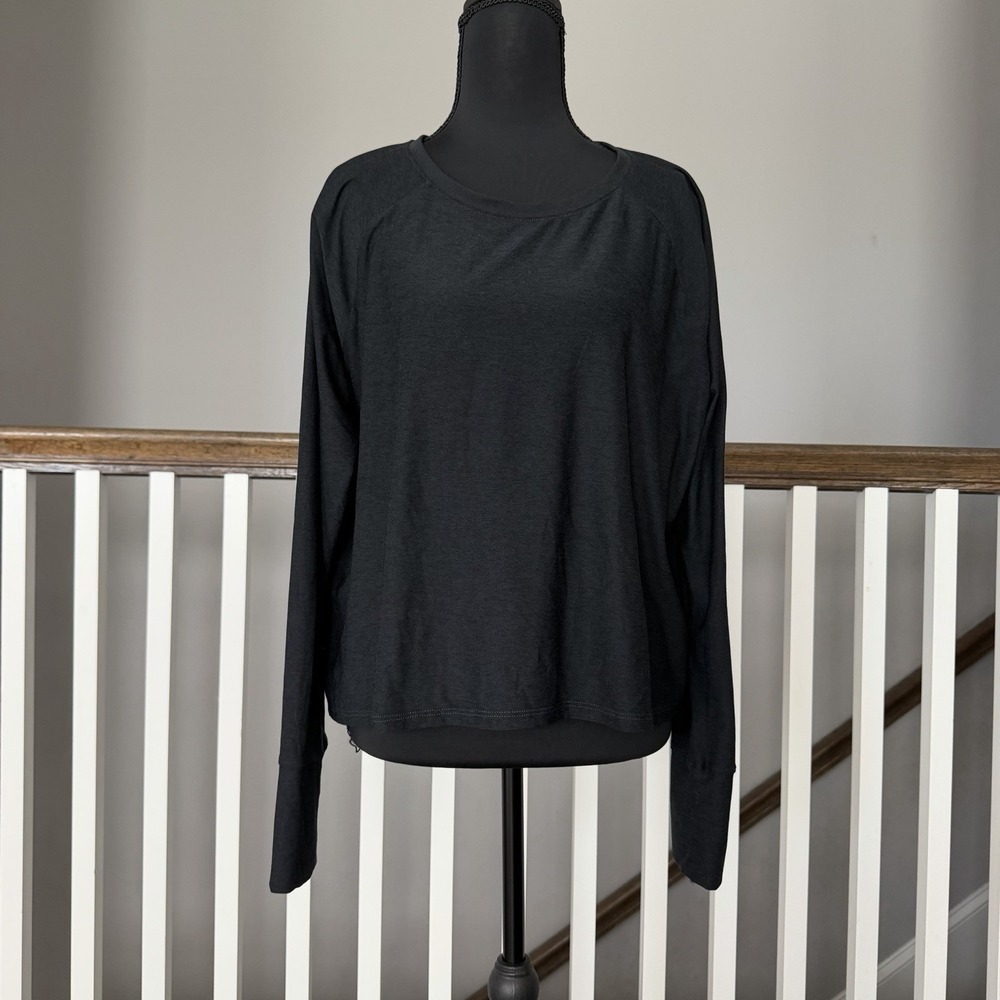 Beyond Yoga Featherweight Daydreamer Pullover Long Sleeve Shirt L Darkest Night